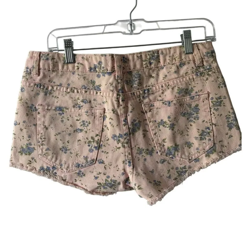 Forever 21 Floral Denim Shorts